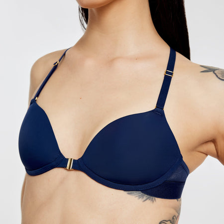 Demi Racerback T-Shirt Bra Navy - Image 2